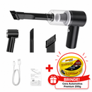 Aspirador de Pó 3 em 1 Usb Portátil Completo Carro E Casa + [BRINDE] Cera Automotiva Premium