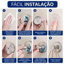 PraticFix - Gancho De Ventosa De Aço Inoxidável Super Resistente Com Instalação Sem Perfuração - Entrega Grátis