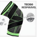 Joelheira Compressão Proteção Ajustável Fitness + [BRINDE] Munhequeira Premium