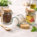 Kit Potes de Vidro 240ml com Tampa Rolha e Colher de Bambu - Entrega Grátis