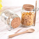Kit Potes de Vidro 240ml com Tampa Rolha e Colher de Bambu - Entrega Grátis