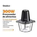 Processador Gaabor - Triturador e Processador de Carne e Legumes 2L Com 4 Lâminas de Aço e Tigela de Vidro - Entrega grátiso