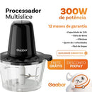Processador Gaabor - Triturador e Processador de Carne e Legumes 2L Com 4 Lâminas de Aço e Tigela de Vidro - Entrega grátiso